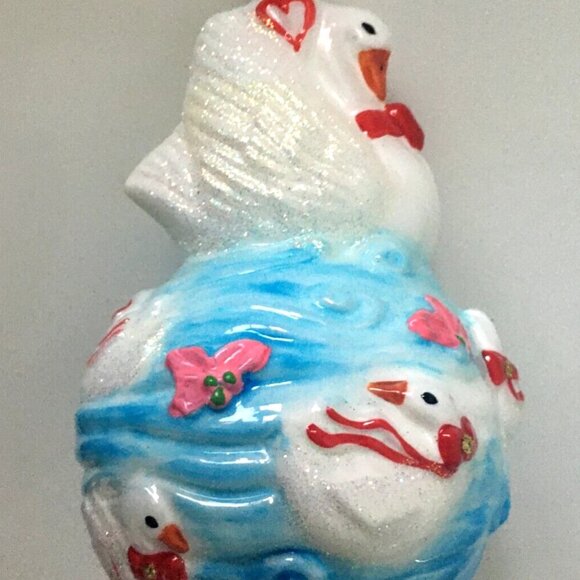 ✨NEW! Authentic Christopher Radko EARTH GLOBE SWAN LAKE Handmade Glass Ornament✨ - Picture 4 of 10